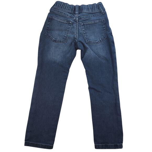 Gap Jeans Kids XS Stretch Slim Denim Elastic Waist Dark Wash Faded Drawstring - Picture 2 of 11